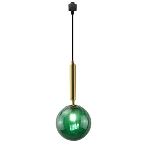 Kiven H-Type Track Lighting, 1-Light Modern Halo Track Pendant Light with Glass Shade, Track Light Pedant with 12" Cord for Bedroom Kitchen Island Home Lighting