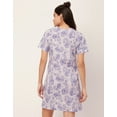 thumbnail image 4 of Moomaya Sleepwear, Printed Cotton Night Dress For Women, Short Sleeve Lounge Shirt, 4 of 9