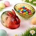 thumbnail image 4 of Easter Decor Glass on Nest Dish with Lid – Large Pedestal Bunny Glass Candy Bowl Colorful Candy Jar for Snacks Dessert Cookies | Home Kitchen Tabletop Decor Food Storage Container Kitchen Storage Box, 4 of 9