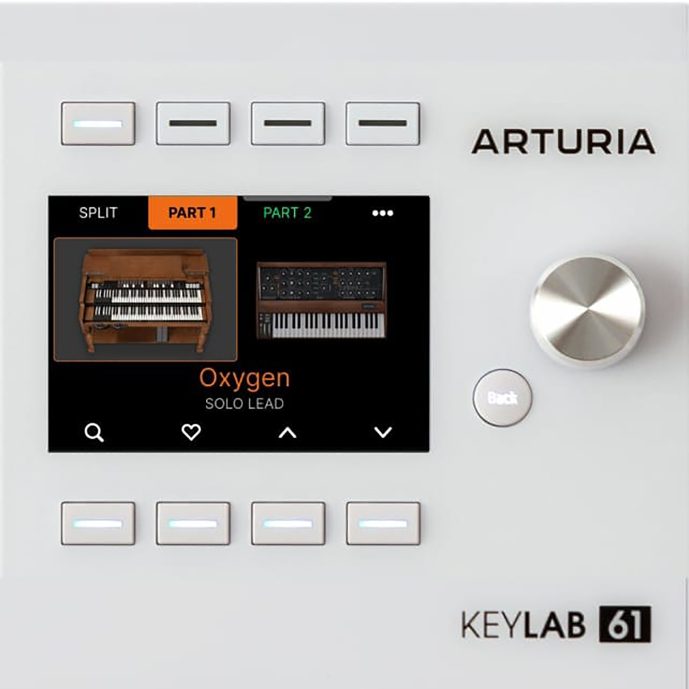 Arturia KeyLab 61 Mk3 61-Key USB MIDI Controller Keyboard, White 231631 Bundle with OnStage KS7171 Double-X Keyboard Stand + 5-Ft Male-to-Male MIDI Cable + 2 Year Enhanced Protection Pack