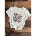 thumbnail image 5 of Wild Floral Crop Tank Top, Wildflower Rib Racer Tank, Vintage Boho Cottagecore,, 5 of 6