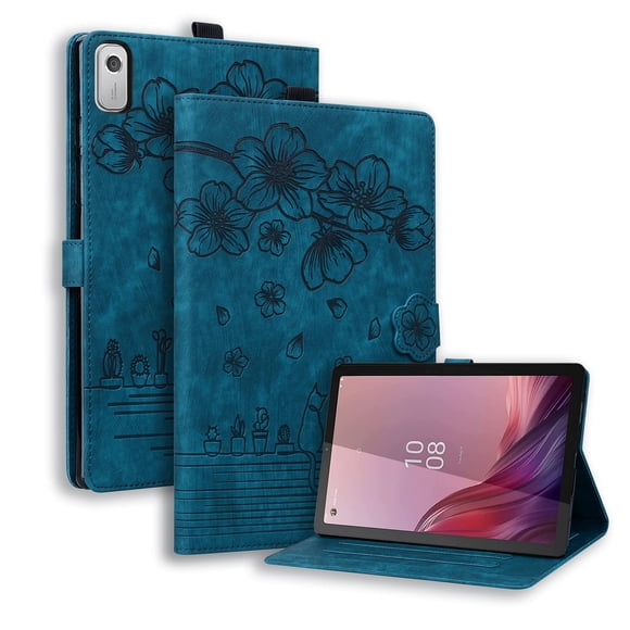 Funda de piel sintética para Lenovo Tab M9 de 9 pulgadas 2023/Nook 9 2024, color azul