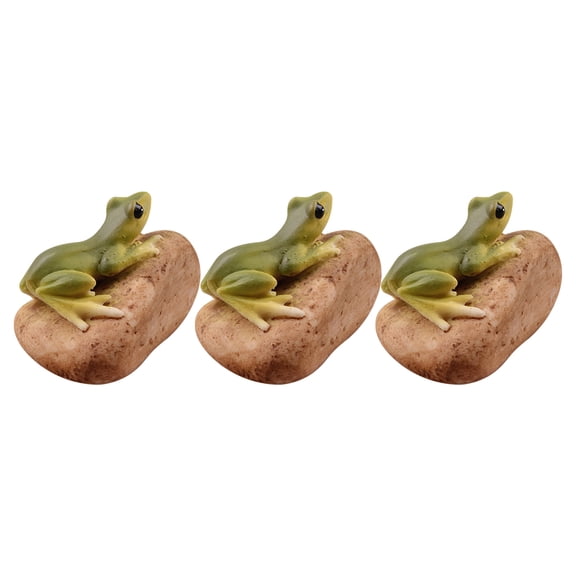 Stone Frog Decorative Frogs Figurines Greenery Statue Ceramics Resin Child 3 Pcs