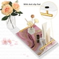 thumbnail image 4 of Iauyy Modern Square Bathroom Tray with Handles - Acrylic & Aluminum Alloy Vanity Countertop Organizer ，Golden Marble, 4 of 7