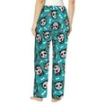 thumbnail image 3 of Xecao Skull Cat Women's Straight Lounge Pajama Pants: The Epitome of Relaxed Sleepwear, 3 of 9