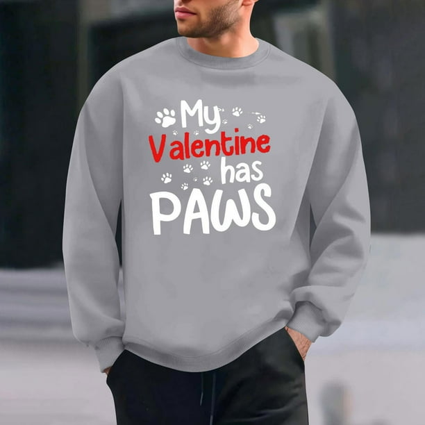 Amzcrzy Sudadera Para Hombre, Con Estampado De Corazones, Informal, De Manga Larga Y Cuello Redondo, Con Capucha, De Manga Larga Y Cuello Redondo, Color Gris, M