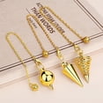 thumbnail image 2 of ORUYROP Pendulum Set Copper Metal Pendulum for Dowsing Divination Witchcraft Reiki Balance Meditation Fate Quiz Pendulum Divination Tool Gold 3 Pcs, 2 of 6
