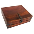 thumbnail image 3 of Antique Writing Lap Desk - Vintage Wood Travel Desk Set, Portable Document Case, 19th Century Style Storage Box, 3 of 3
