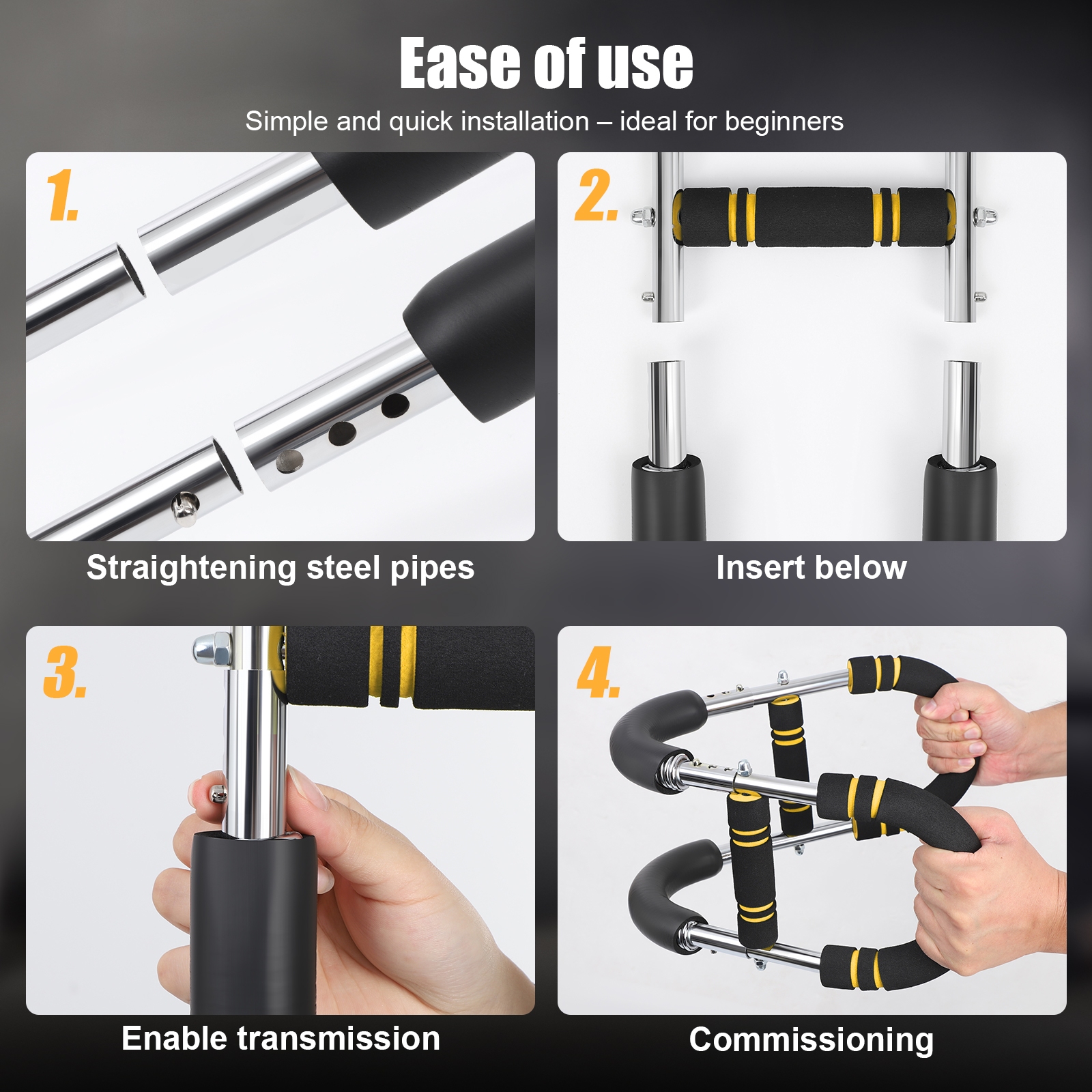 VIVIHEYDAY Twister Arm Trainer, 30/40/50 kg Adjustable Chest Workout Equipment Portable Detachable Power Twister Bar for Enhancing Upper Body Muscle