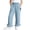 A_ Light Blue, variant on Big Kids Girls Lyocell Denim Wide Leg Pants, Thin Tencel Cargo Style Flare Jeans, Comfortable Casual Long Bottoms Dark Blue 3 Years