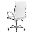 thumbnail image 3 of Emma + Oliver High Back Quilted White LeatherSoft Swivel Office Chair with Arms, 3 of 4
