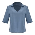 thumbnail image 1 of Blusa George para Mujer, Manga al Codo Azul Talla CH, 1 of 4