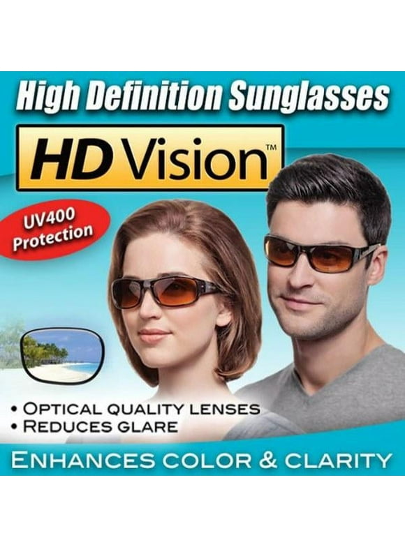 HD Vision - Sunglasses Reduces Glare UV Protect Euro-Style Design Unisex - Black One Size
