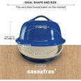 thumbnail image 2 of Sassafras Superstone® Stoneware La Cloche® Bread Baker with Blue Glazed Exterior and Unglazed Interior Bakes an Artisan Bread with Crusty Crust and a Light Crumb, 2 of 11