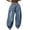 Light Blue, variant on Womens Wide Leg Pants with Pocke Denim Jeans Slim Straight Pants