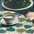 thumbnail image 3 of Ambesonne Forest Fitted Round Tablecloth, Autumn Neutral Colors Art, 36"- 40" Diameter, Jade Green Pale Khaki, 3 of 5