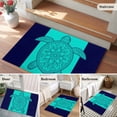 thumbnail image 5 of 2x3 Ft Entryway Area Rug, Turtle Mandalas Kitchen Rug Runner Washable Floor Mat, Boho Modern Abstract Blue Stripe Summer Non Slip Indoor Door Mat Throw Carpet for Bathroom Living Room Bedroom, 5 of 8