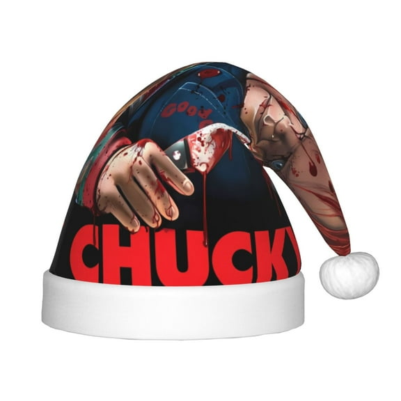 Saiise Chucky N Christmas Hat,Santa Hat for Kids & Baby,Xmas Hat,Unisex Velvet Classic Santa Claus Hat for New Year Party