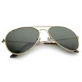 thumbnail image 4 of sunglassLA Unisex Classic Brow Bar Full Metal Frame Green Lens Aviator Sunglasses (Gold / Green) - 60mm, 4 of 4