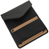 WHAMVOX Black Leather Passport Holder Multifunctional Travel Organizer Wallet Portable for Storage Use 4.5 x 3.2 inches