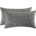 thumbnail image 2 of Set of 2 Lumbar Black Grey Pillow Covers 12x20 Inch Rustic Linen Oblong Decorative Throw Pillow Covers for Sofa Couch Farmhouse Home Decorations, 2 of 5