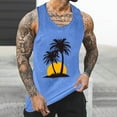 thumbnail image 2 of WMTBSRSW Men Tank Tops Graphic Palm Tree Print Round Neck Sleeveless Basic T Shirts Hawaiian Summer Beach Loose Pullover, 2 of 5