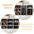 thumbnail image 3 of KULAGAGA 3-in-1 Hall Tree Storage Bench and Coat Rack with 18 Storage Cube and 6 Steel Double Hooks White, 3 of 7