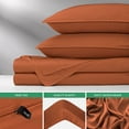 thumbnail image 2 of PURE BAMBOO Sheets King Size Bed Sheet 4 Piece Set, Genuine 100% Organic Bamboo Viscose, Luxuriously Soft & Cooling, Double Stitching, 16" Deep Pockets (King, Terracotta), 2 of 8