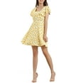 thumbnail image 5 of MODA NOVA Junior's Square Neck Ruffled Sleeve Pleated Front A-Line Dress, 5 of 5