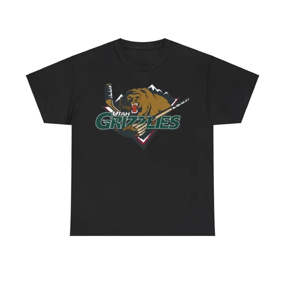 Utah Grizzlies Retro Ice Hockey Logo Heritage Unisex T-Shirt, up to size 5XL