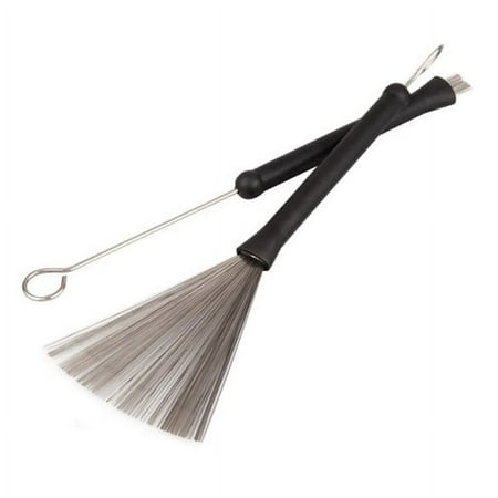 

2pcs Drum Brushes Retractable Loop End Metal Steel Wire Strands Percussion Cleaning Brush Sticks For Band Folk Drummers Grey