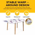 thumbnail image 4 of Purple Blue Diamond Table Cloths for 4 Foot Rectangle Tables, Modern Geometric Middle Century Patio Waterproof Elastic Fitted Tablecloths, Washable Rectangular Table Cover for Camping, 4 of 8