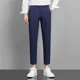 thumbnail image 3 of Pantalones de traje masculino recortados Pantalones de verano blancos rectos para hombre Sastrería 2024 Ropa de diseñador Vestido elegante de estilo coreano de lujo, 3 of 5