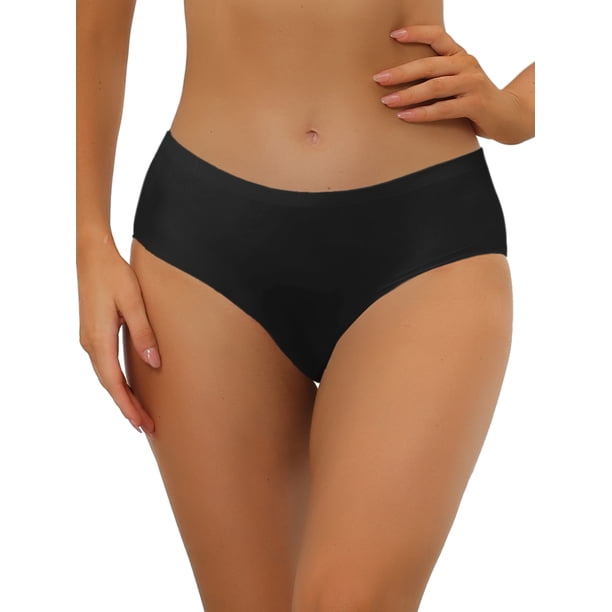 INSPIRAR CHIC Bragas para Mujeres Sin Forro Ropa Interior Cómoda Sin Marcar Cintura Elástica Breve L Negro