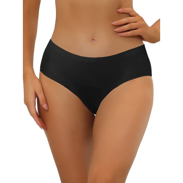 INSPIRAR CHIC Bragas para Mujeres Sin Forro Ropa Interior Cómoda Sin Marcar Cintura Elástica Breve L Negro