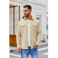 thumbnail image 3 of COOFANDY Men's Button Down Waffle Shirt Jacket Casual Long Sleeve Shacket Lightweight Overshirts with Flap Pockets, 3 of 6
