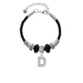 thumbnail image 2 of Delight Jewelry Silvertone Crystal Initial - D - Godmother Celtic Knot Leather Bead Bracelet, 7"+2" Extender, 2 of 4