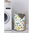 thumbnail image 3 of Tropical Laundry Bag, Monkeys Toucans Leopards and Island Plantation Hawaiian Style Repetition Print, Basket with Handles Drawstring Closure for Laundromats, 13" x 19", Multicolor, by Ambesonne, 3 of 4