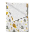 thumbnail image 2 of Hedgehog Soft Flannel Fleece Throw Blanket, Autumn in Woods Theme Different Wildlife Mascots with Little Flowers, Cozy Plush for Indoor and Outdoor Use, 50" x 60", Earth Yellow and Grey, by Ambesonne, 2 of 5