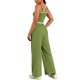 thumbnail image 3 of Conjunto de chándal para mujer ATHLECHIC, con tirantes de espagueti, top corto y pantalones rectos, color verde M, 3 of 5