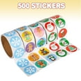 thumbnail image 2 of ArtCreativity 500-Piece Christmas Sticker Roll Assortment – Holiday Party Favors, Goodie Bag Fillers, Decorations for Kids 3+ Featuring Santa & Elves, 2 of 7