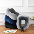 thumbnail image 4 of Almohada de viaje suave en forma de U para viajes, atención médica, espuma viscoelástica, cuello, cervicales, almohada para avión, cojín para el cuello, 4 of 5