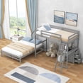 thumbnail image 2 of Abrihome Twin over Full Bunk Bed with Built-in Desk and Three Drawers,Gray, 2 of 7