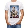 thumbnail image 1 of Camiseta de Halloween - Diseño inspirado en Michael Myers y Jason Voorhees, manga corta informal, cuello redondo, para ocasiones deportivas y festivas, ropa deportiva | Estampado humorístico | Cómoda, 1 of 6