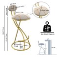 thumbnail image 5 of Wanling Elegant Gold Metal Frame Black Velvet Bar Stool with Armrests for Home Bar Kitchen Black, 5 of 20