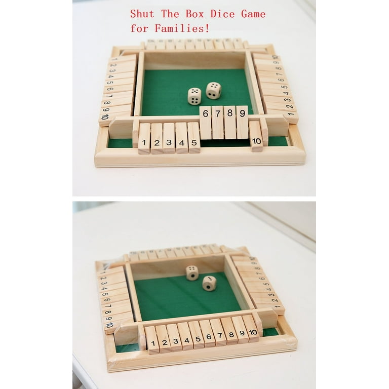 4 Player Shut the Box Wooden Board Games for Kids Adults 4-Sided Shut Party  Club Dice Board Box Game Set Interesting Family Game - AliExpress
