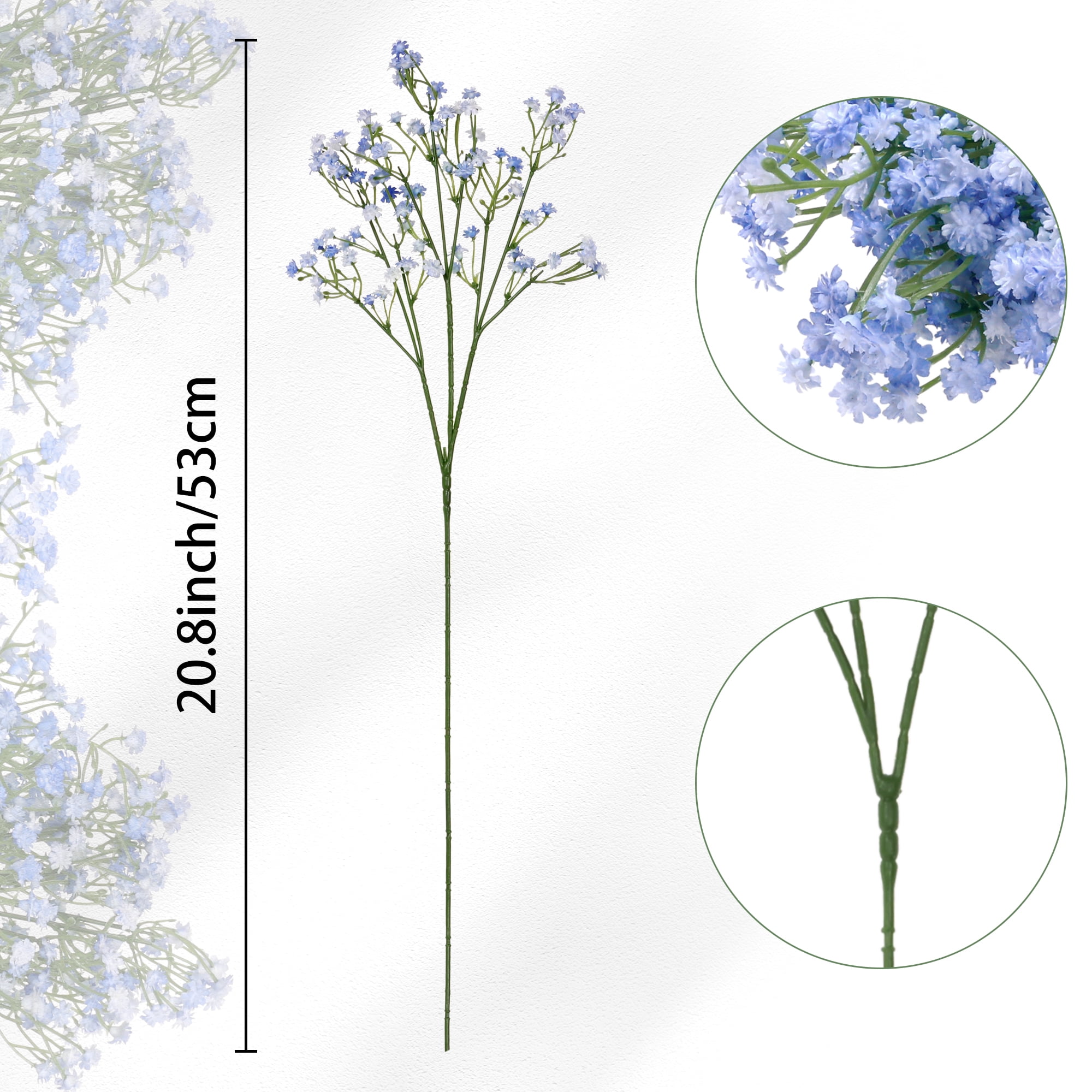 Unique Bargains Baby's Breath Artificial Flower 6 Pcs Real Touch Flowers Blue