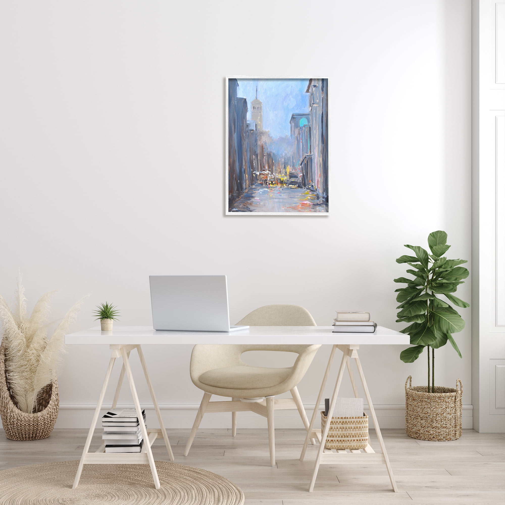 Stupell Industries Rainy City Streets at Dusk Contemporary Urban Architecture, 24 x 30, Design by Allayn Stevens