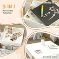 thumbnail image 3 of Ensemble de Table d'Activités et Chaises 3 Pcs avec Dessus Tableau Noir Réversible, Rangement Intégré et Bibliothèque, Fini Bois Naturel, Table 24 Pouces x 24 Pouces, pour Salle de Jeux et Aires d'Apprentissage, 3 of 7