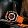 thumbnail image 4 of Compatible With Apple Watch Strap 49 Mm 45 Mm 44 Mm 42 Mm, Nylon Braided Loop Adjustable Orange, L, 4 of 5